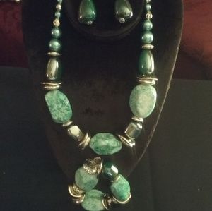 3pc necklace earrings and bracelet set